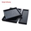 Huihuang Japanese Black Wooden Rectangular Serving Tray