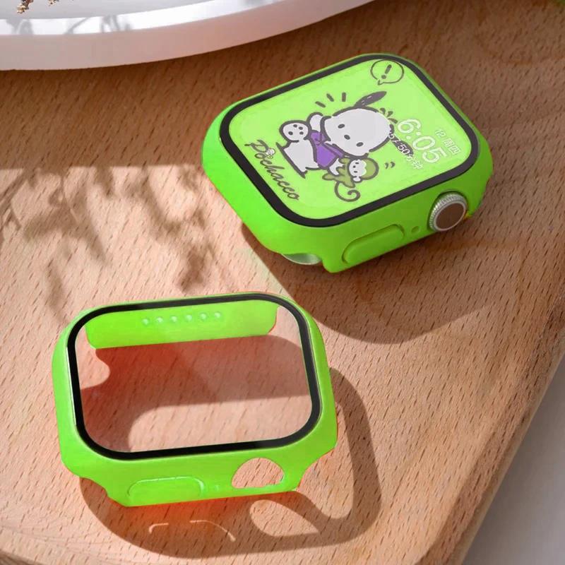 Tempered Glass+cover For Apple Watch Case Accessories 45mm 41mm 44mm 40mm Screen Protector Apple watch series 9 8 7 6 SE 5 4