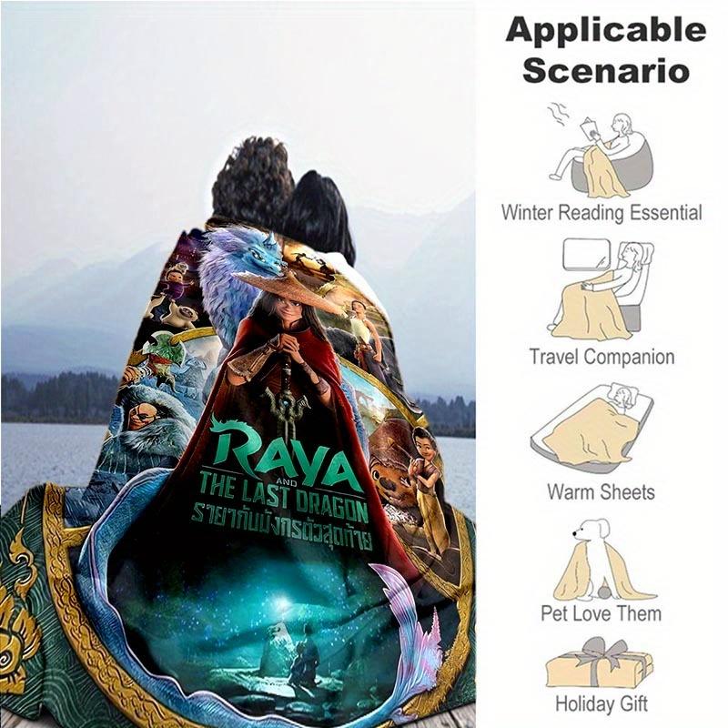 1pc Raya and The Last Dragon Printing Blanket - Soft, All-Season Throw for Living Room, Bedroom,Personalized Gift with Adorable Cartoon Design