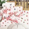 Wandaufkleber Ast Kirschblüte Vögel Selbstklebend Wanddekal für Wohnzimmer Schlafzimmer Heimdeko