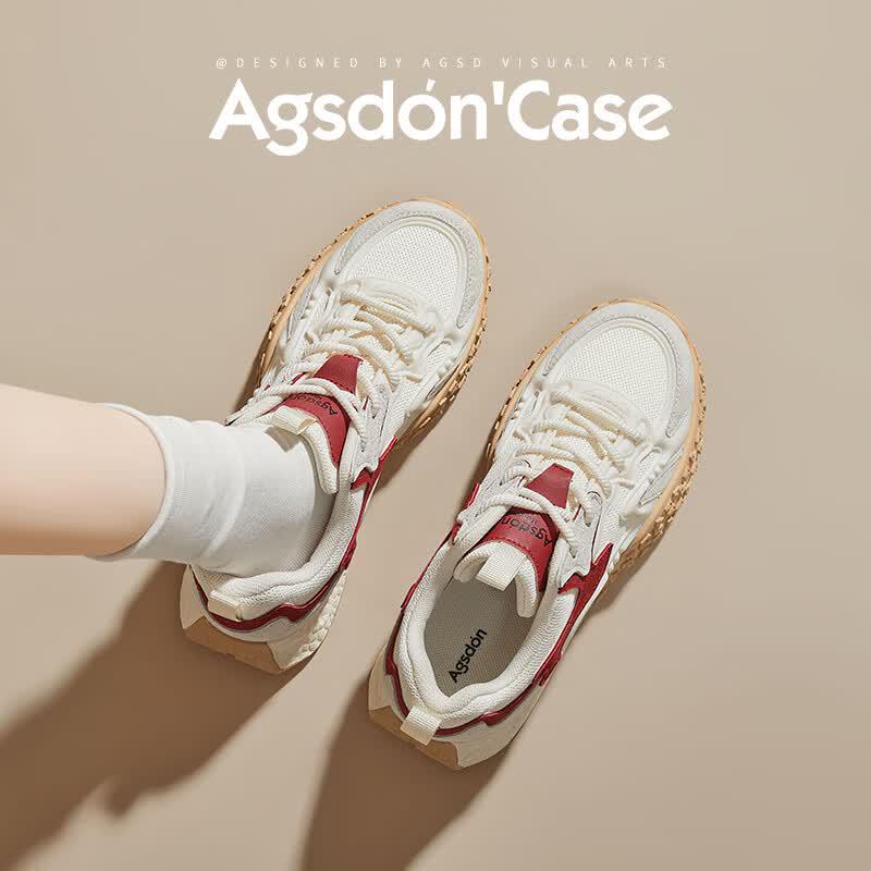 Agsdon Women s Mesh Panel Platform German Trainer Sneakers EU 38