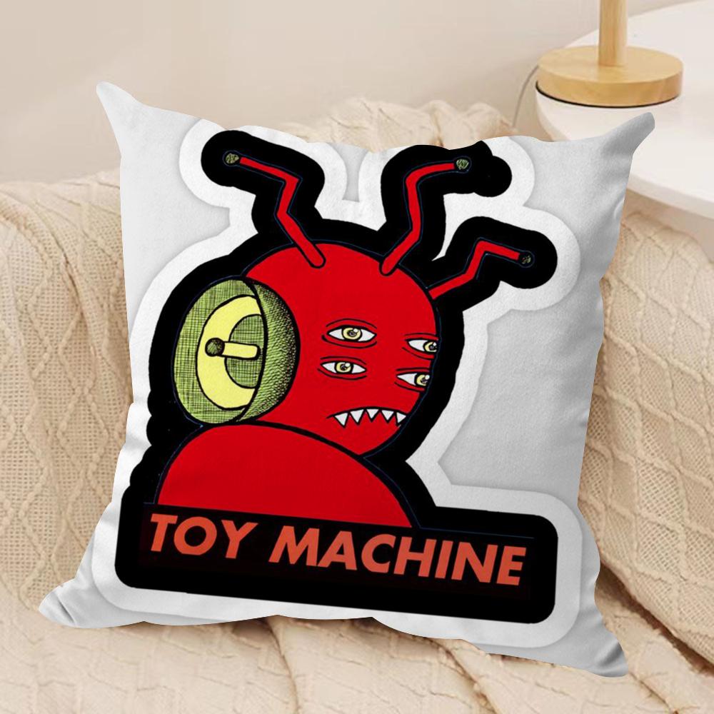 T-Toy M-MachineS S-SkateS Cushion Cover Silky Short Plush Double-Sided Printed Pillow Case for Sofa All Seasons Home Decor Gift