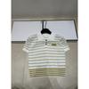 Miu Style High-Quality Summer 2026 Striped Knit Lapel Short Sleeve Loose Casual Top