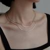 Extremely Fine Plain Chain Snake Bone Necklace Women's Light Luxury Niche Neck Chain High Sense Collarbone Chain Ins Cold Wind Accessories