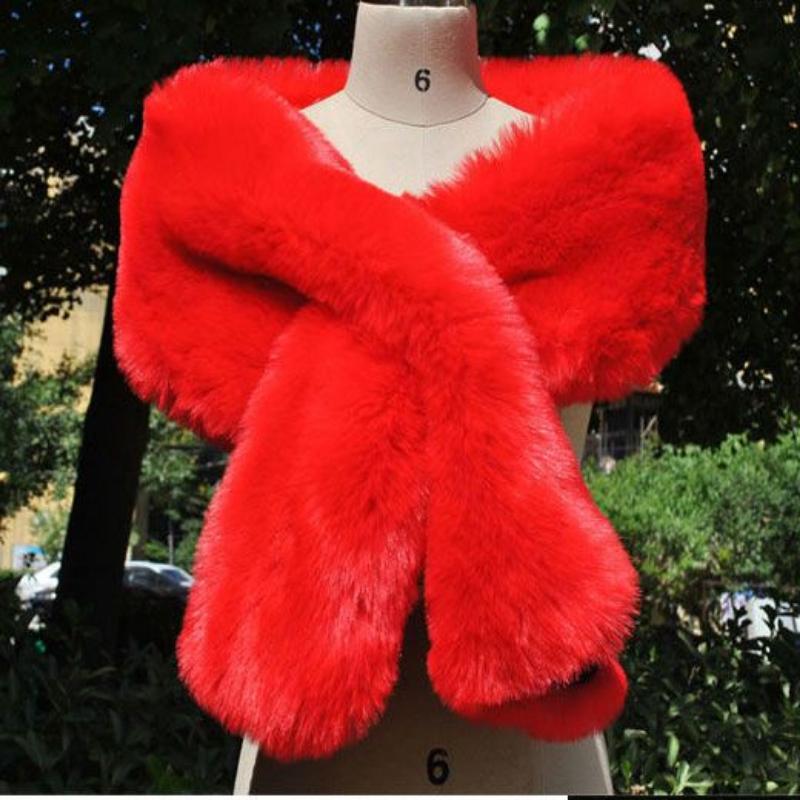 Autumn Winter New Sexy Fashion Women Casual Faux Fur Keep Warm Party Evening Bride Cape Scarf Shawl Clothes Autumn Winter Clothes