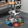 1pc Fireworks Pattern Carpet, Round Non Slip Durable Large Size Office Carpet, Suitable for Office