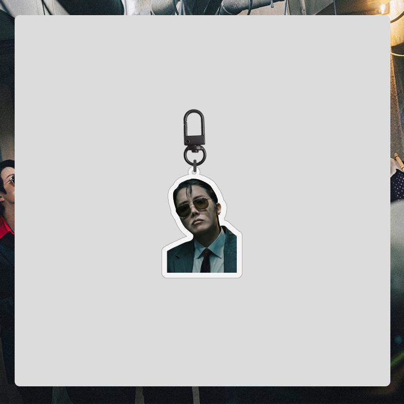 BTS Movie Style Keychain, Bangtan Boys Suit & Sunglasses Photo Keyring, Kpop ARMY Fans Bag Charm(Jin / RM / Suga / Jimin / V / J-Hope / Jungkook)