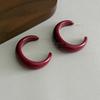 Retro color large C-shaped resin earrings, earrings, simple temperament, daily high-end fashion personality C-ring earrings, versatile