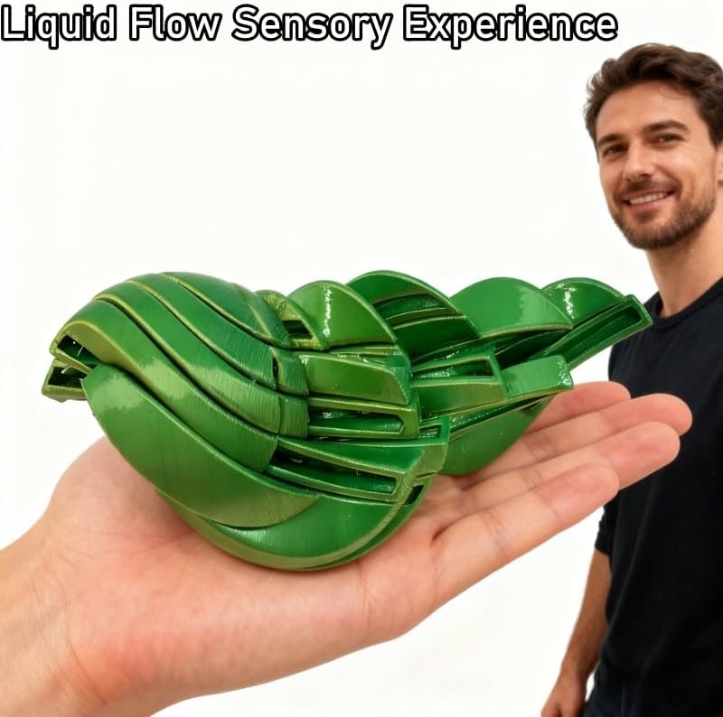 Slime Ball Fidget Toy 3D Printed Twistsphere Desktop Decoration Fidget Gear Liquid Flow Ball For Rotating Design Anxiety Relief