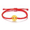 Pure Gold 999 Zodiac Red String Bracelet with Luck Beads for Baby's Full Moon or New Year
