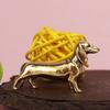 Set of 2 Solid Brasses Dachshund Miniature Figurine Animal Sculpture For Home And Office Decors Gift Art Piece Ornament