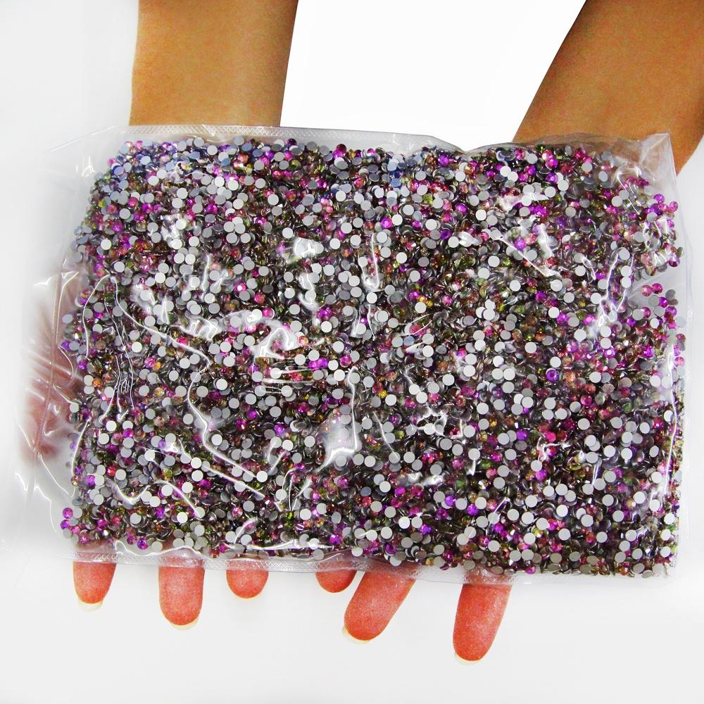 Yantuo Factory Bulk Package Non-Hotfix AB Crystal Stone Glass Flatback Rhinestones Ss4 Ss6 Ss8 Ss10 Ss12 Ss16 Ss20