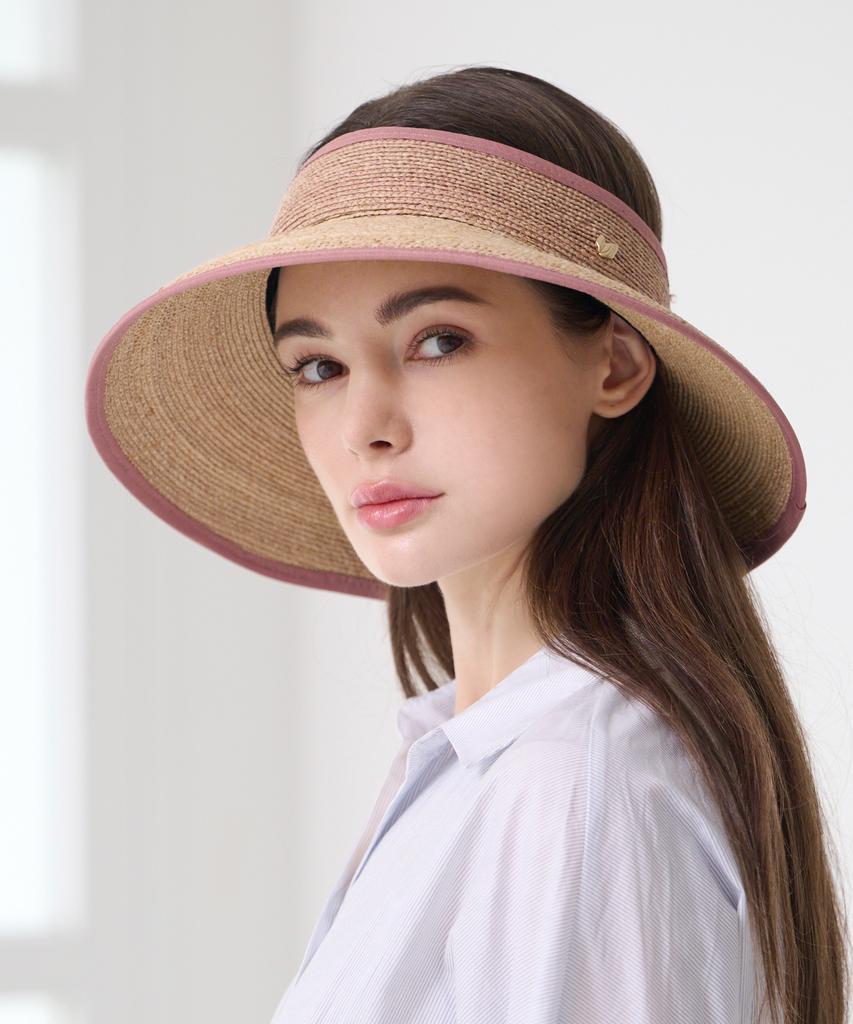 Koipeu Two-Tone Raffia Sun Visor Cf081Ht074