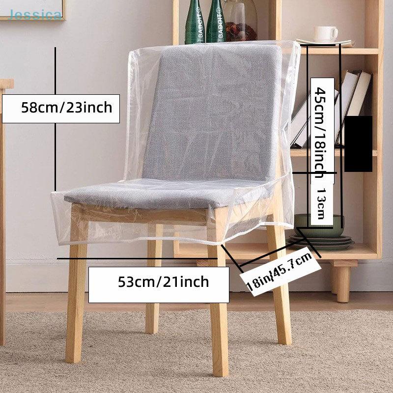 Transparent PVC Dining Chair Dust Cover Waterproof Oil-proof Anti Scratch Chair Cover