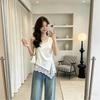 New Summer Women's Clothing with Irregular Design Lace French Sleeveless Tank Top T-Shirt