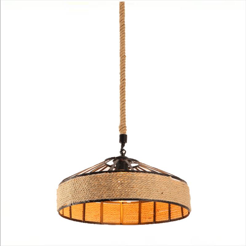 

Retro Classical Hemp Rope Pendant Hanging Lamp Lustre for Ceiling Chandelier Classic Antique Industrial Iron Dining Room Light Ship with 24h