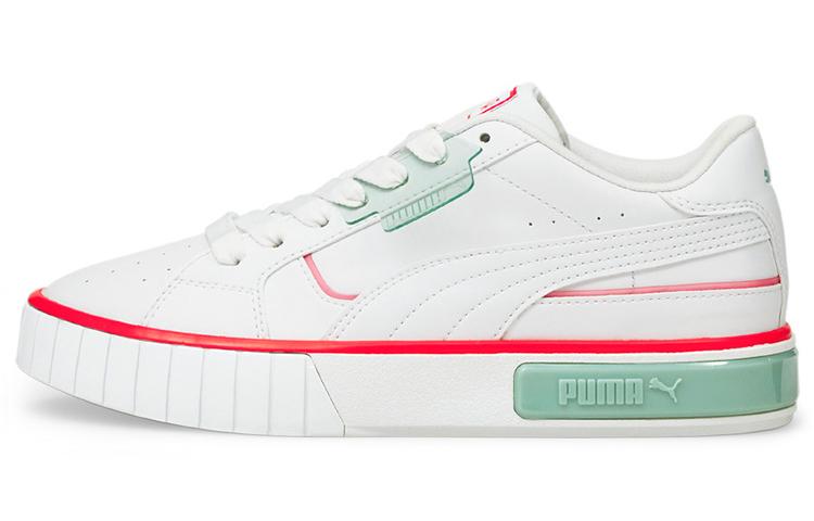 PUMA Cali Star Lights Platform Shoes White/Green/Orange Women s 381609-01 37