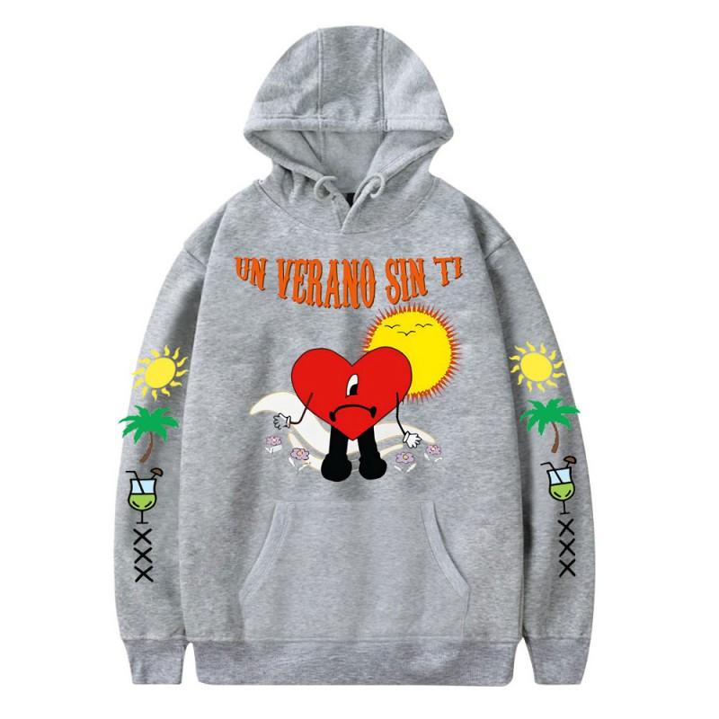 Bad Bunny Graphic Print Unisex Oversized Crewneck Sweatshirt Fall Casual Wear