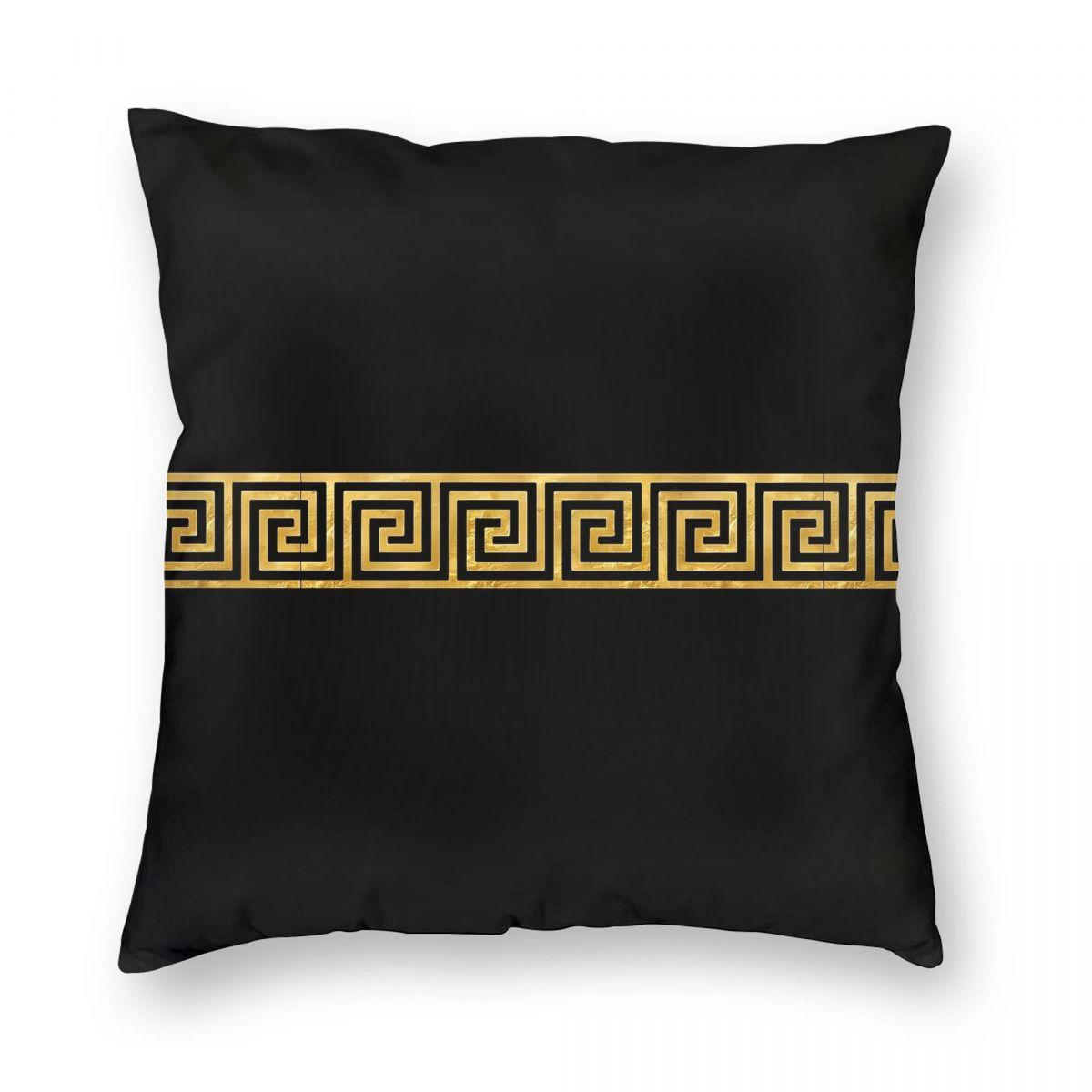 

Золотой греческий ключ Модная наволочка Ткань с принтом Чехол для подушки Декор Наволочка для диванной подушки Покрывало на кровать Дропшиппинг 45X45см 12x12Inch