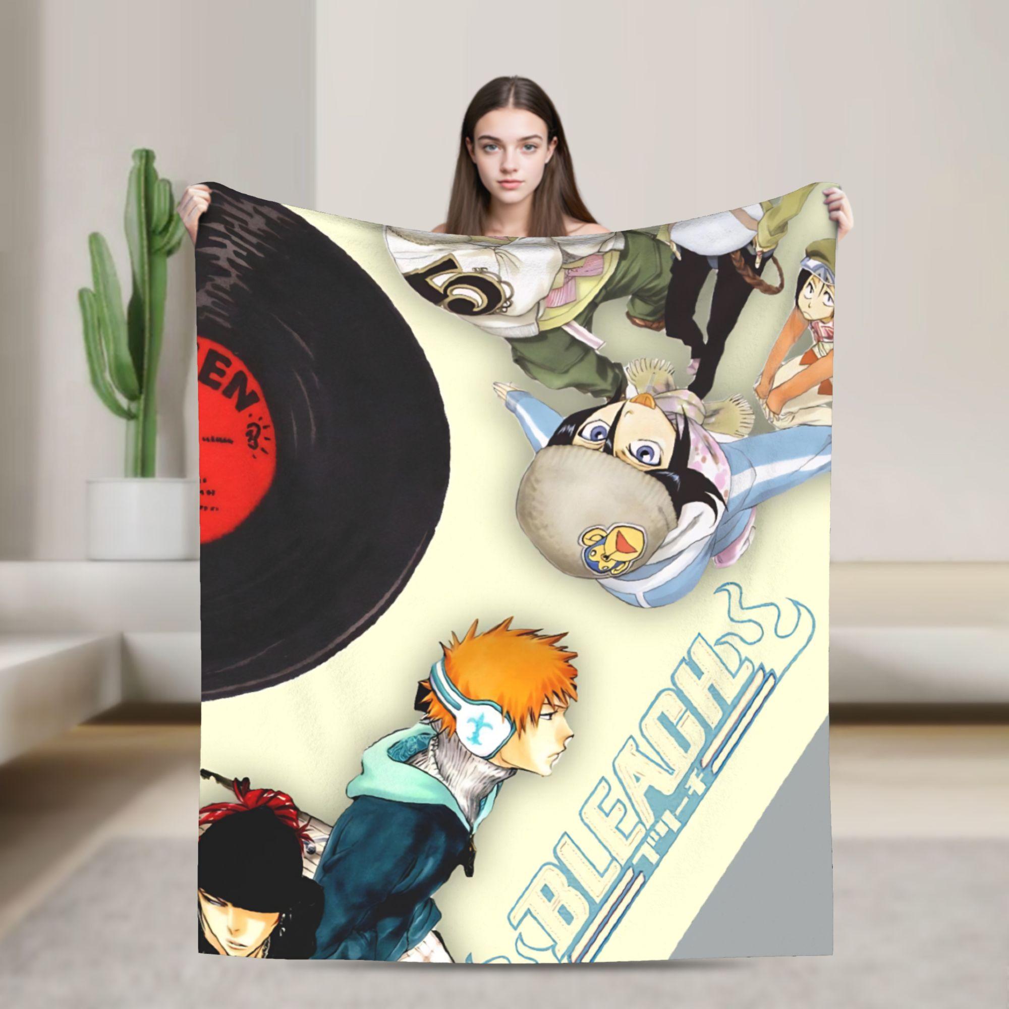 

BLEACH Anime Ichigo Blanket Super Soft Print Plush Throw Blanket For Couch Bed Picnic Flannel Bedspread Bed Cover 75x90cm