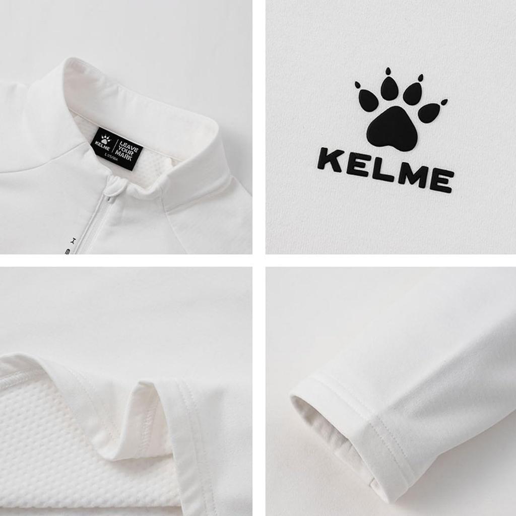 Sporty Casual Shirt for Autumn and Winter [Kelme] Men's Long-Sleeve (White, XL)