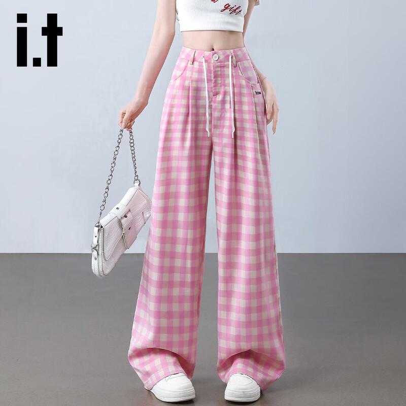 

Женские брюки Izzueit с высокой талией, в клетку, с широкими штанинами L