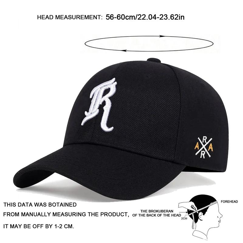 Unisex R Letter Embroidery Baseball Caps Spring and Autumn Outdoor Adjustable Casual Hats Hip Hop Hat Sunscreen Hat Sports Cap