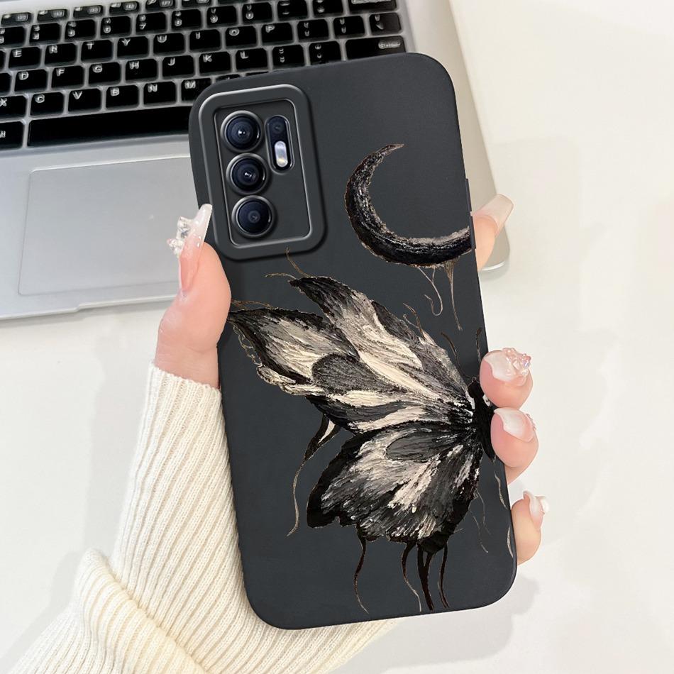 For OPPO Reno6 CPH2235 Elegant Sunflower Tulip Printed Phone Case For Oppo Reno 6 4G Soft Silicone Shockproof Cases