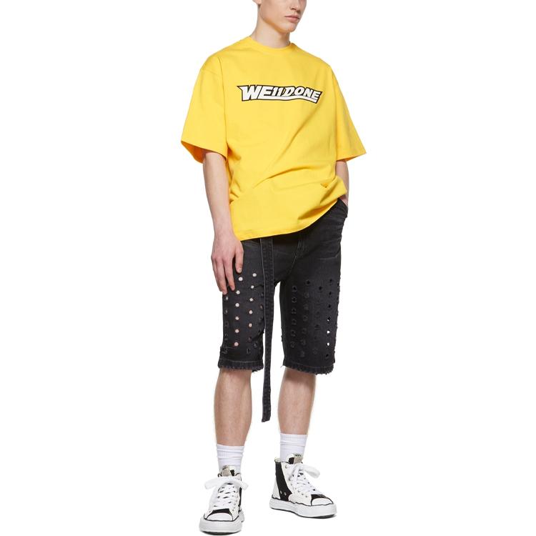 WE11DONE T-shirt à manches courtes avec logo imprimé SS22 Hauts unisexes Jaune WD-TT1-22-628-U-YE