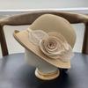 High-quality French Retro Elegant Top Hat Women's Summer Travel Atmosphere Qianjin Style Straw Hat Temperament Small Brim Basin Hat