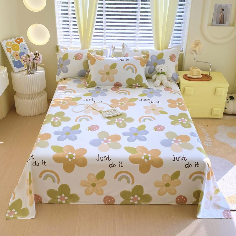 100% Baumwolle Bettlaken Pflanzen Blumen Gedruckt Einzel Doppel Top King Laken Reine Baumwolle Einzelgröße Kinder Bettwäsche (Kein Kissenbezug)