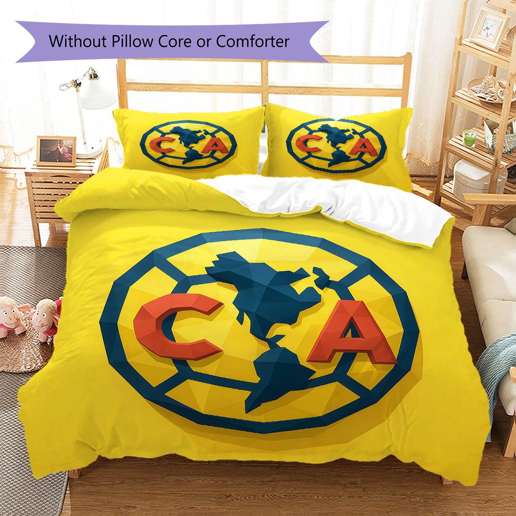 Club America Pattern Bedding,Quilt Set Quilt Cover Pillowcase Home Birthday Gift(1 * Duvet Cover + 2 * Pillowcase, Without Core)