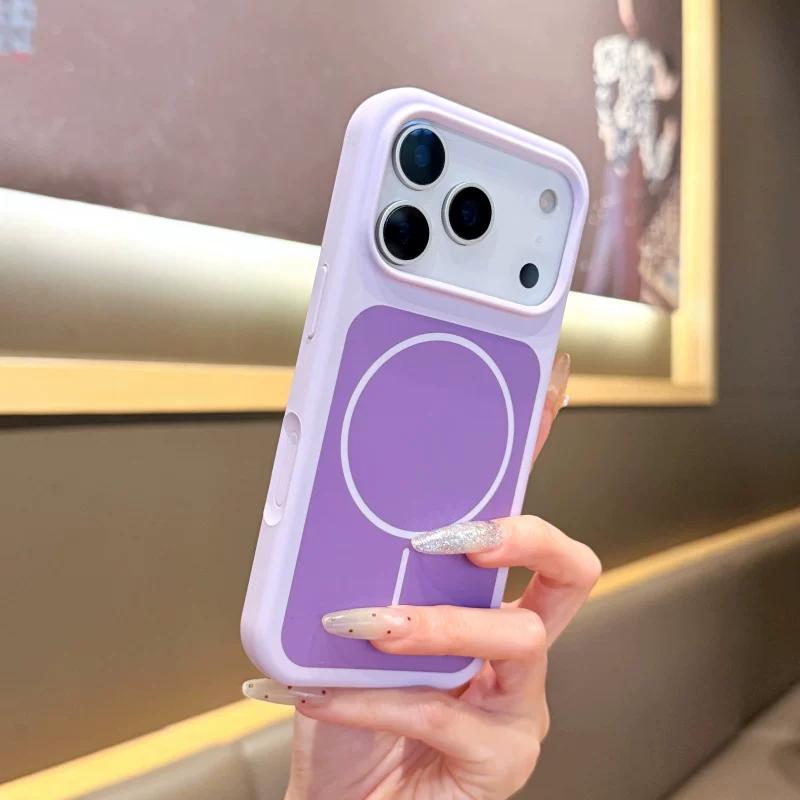 Luxury Liquid Silicone For Magsafe Magnetic Phone Case For iPhone 18 17 16 15 14 13 Pro Max Colorblock Shockproof Bumper Cover