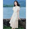 Lyocell Embroidered Faux Two-Piece Cheongsam Dress