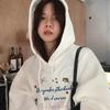Pure Cotton Hooded Fleece Thickened Pure Cotton Sweater Women's Thin Loose E Retro Jacket