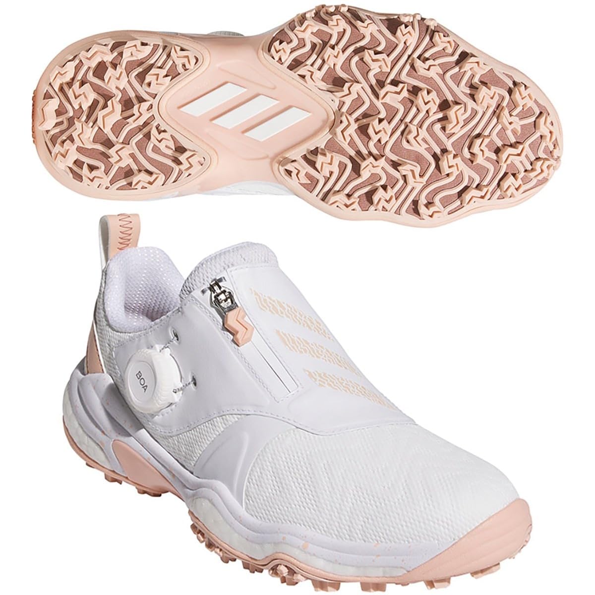 

Обувь для гольфа Code Chaos 25 Boa Обувь Глина см 2E [Adidas Golf] Женская Белый/Пудровый коралловый/Теплый 23.5