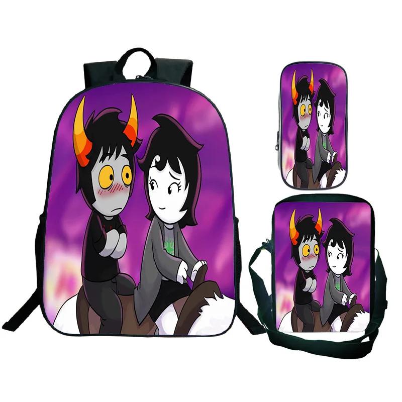 Pupil Duet Night Abyss Fun Game Rucksack Carry Carrier Pen Case 3pcs Style Custom Rucksacks DIY Pattern Backpack Mochilas