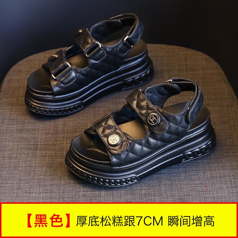 6501 Xiaoxiangfeng Sandals Women's 2025 Summer New Velcro Platform Fashion Sports Casual Beach Shoes 33 Fish Mouth