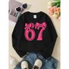 European sizes  Kids' Casual Printed Round Neck Pullover, Kids' Round Neck Sweatshirt with Fashion 67 Theme Feature Print,  Casual Comfortable
