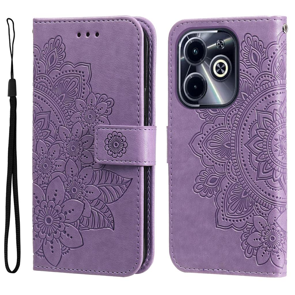 Leather Case for Infinix Smart 8 Plus/Smart 8 Pro 4G/Smart 8 4G/Hot 40i/TECNO Spark 20/Spark Go 2024 4G Flower Phone Cover