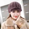 Real Mink Fur Hat Women'S Winter Fashion Baseball Hat Warm Mink Fur Knight Duck Tongue Hat Luxury Keep Warm Russian Lady Caps