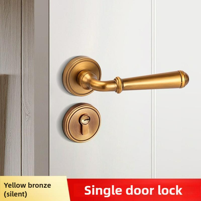 Nordic Style Bedroom Solid Wood Door Silent Handle Split Lock