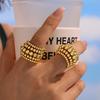 Neue Übertreibung Mehrschichtige Schichtende Perlen Offene Ringe für Frauen Paare Kreatives Design Persönlichkeit Hip Hop Mode Punk Schmuck