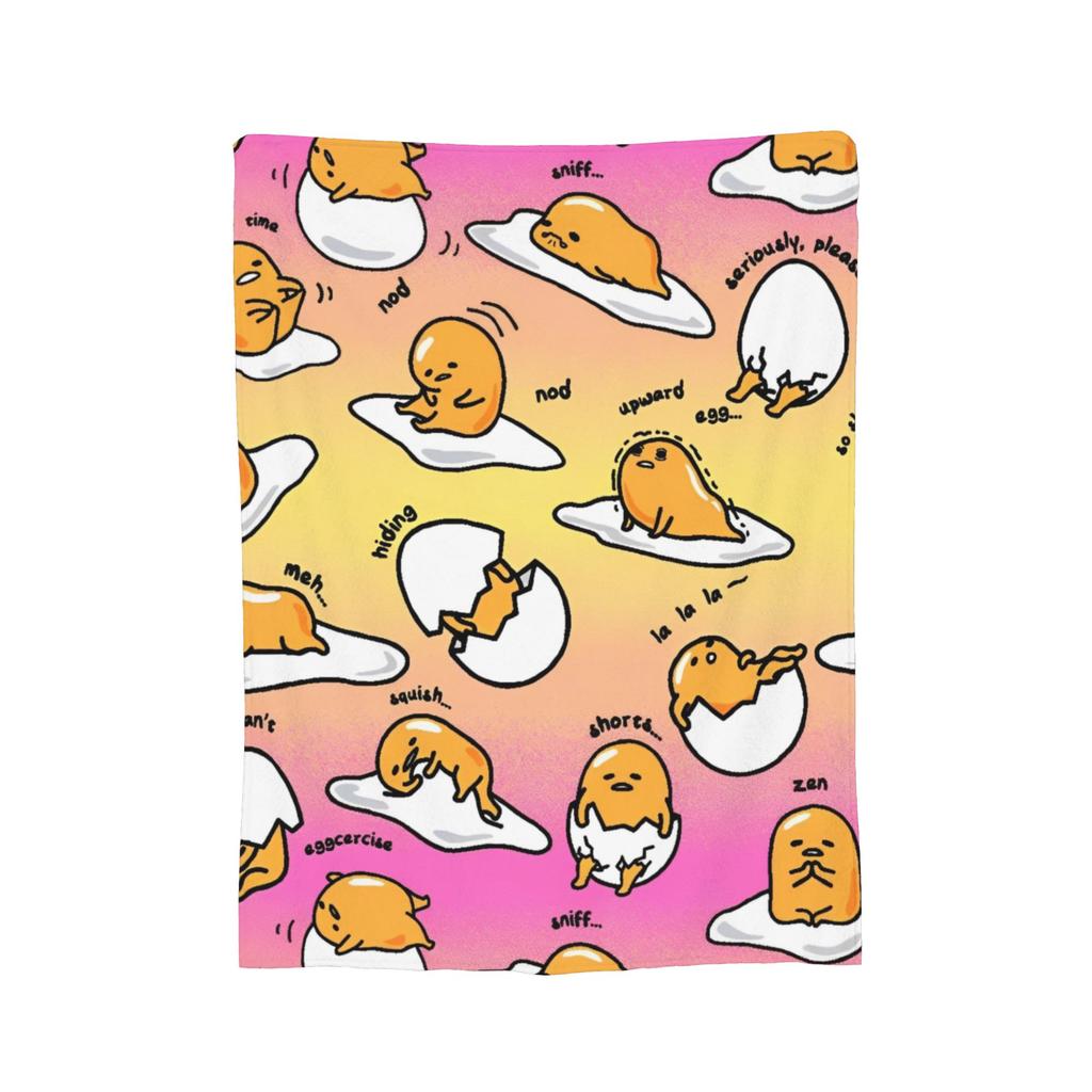 Gudetama Uovo Pigro Coperta Cartone Animato Coperta Plaid in Flanella Estiva per Aria Condizionata Personalizzata Ultra-Morbida Calda Copriletto,