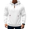 Winter Fleece Men's Loose Hooded Zipper Commuting Tank Drawstring Sweatshirt