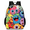 Zaino Scolastico per Bambini Ragazzi Ragazze - Carino Design Mostro Cartone Animato Tessuto Oxford Leggero Spallacci Imbottiti Traspiranti Grado