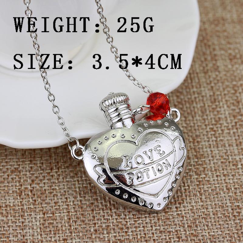 Love Potion Heart Bottle Pendant Necklace Chain for Lover's Jewelry Accessories