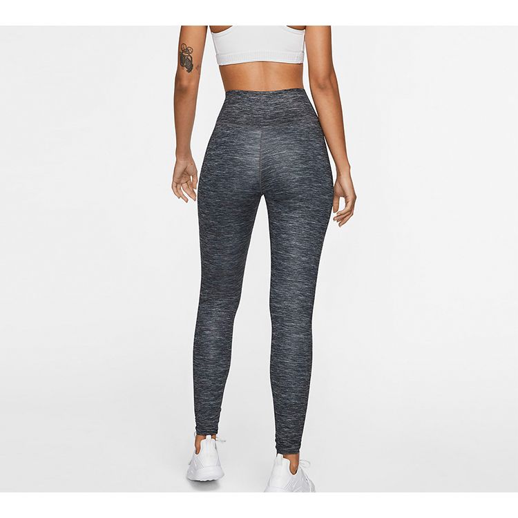 Nike Pantalones de Fitness One Luxe de Secado Rápido de Tiro Medio para Mujer Pantalones Negros Transparentes CD5916-010