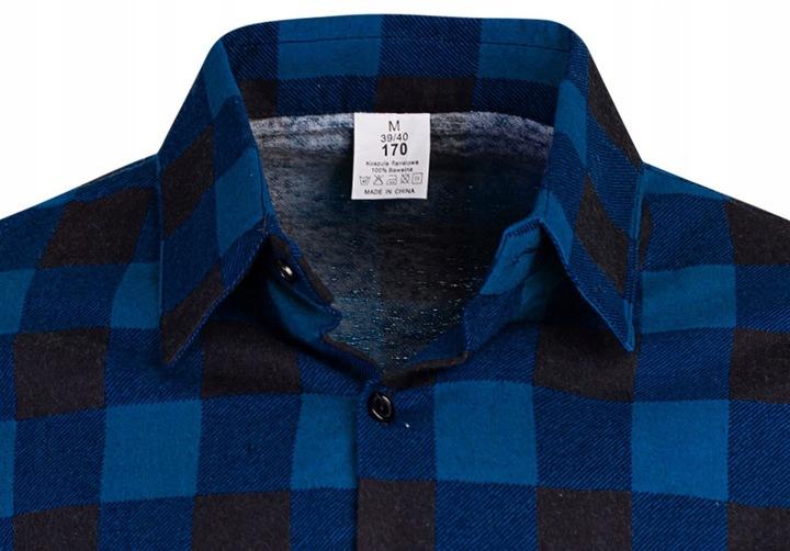 Koszula Flanelowa Casual W Krate Męska 100% Bawełna R. Xl