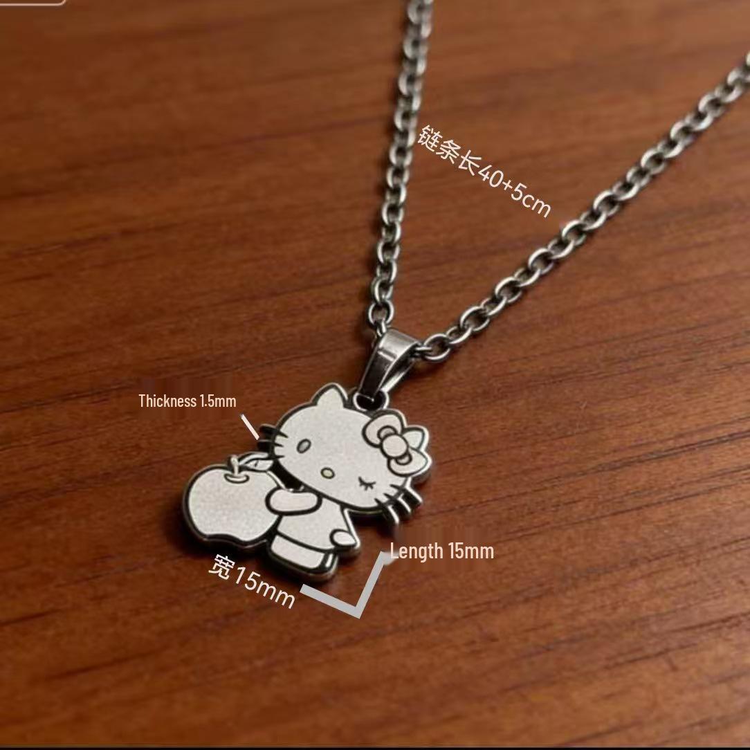 Sanrio Sweet KT Cat Titanium Steel Earring Set - Fashionable & Versatile Three-Piece Accessories